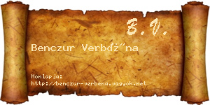 Benczur Verbéna névjegykártya